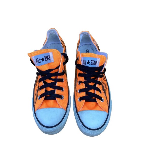 Converse All Star 131275F Orange Mens Size 7 Women’s 9 Customized Claws/ Prints - Picture 2 of 12